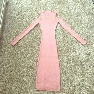 Pink Mock Neck Dress